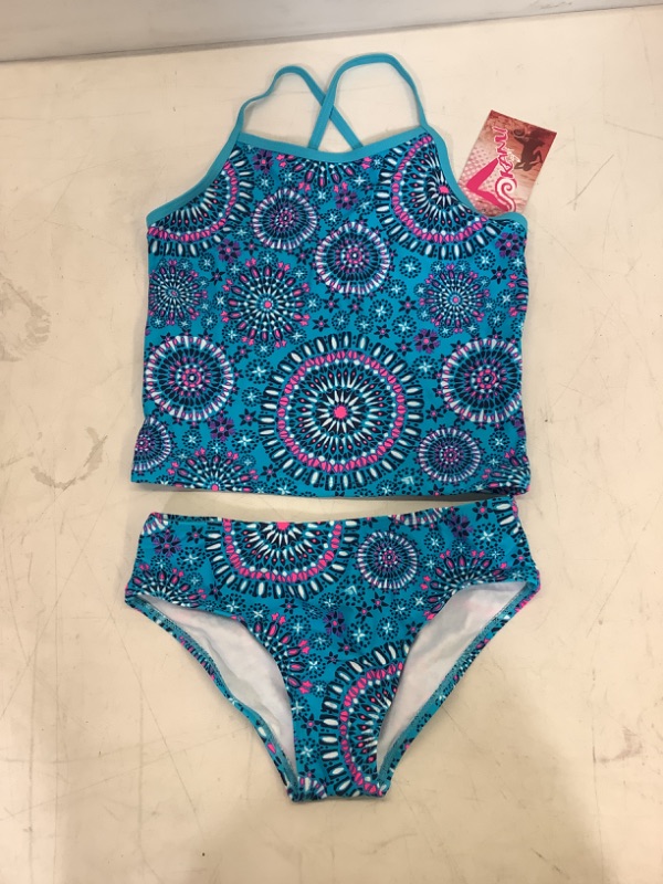 Photo 2 of Kanu Surf Little Girls' Melanie Beach Sport 2-Piece Banded Tankini Swimsuit Size 14