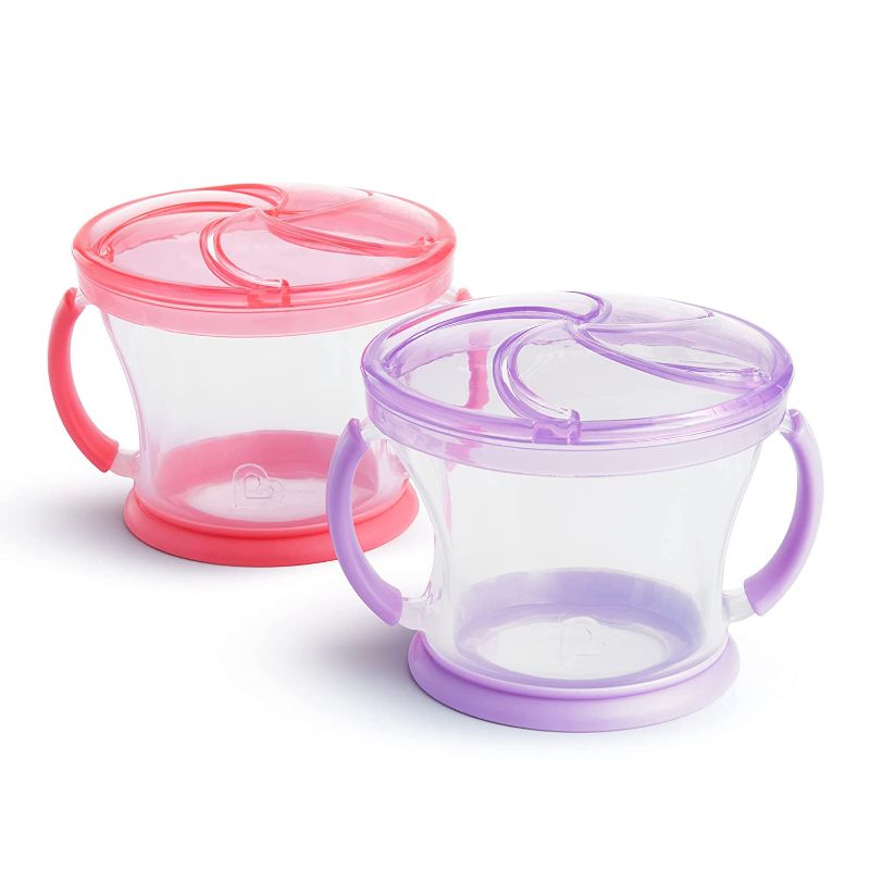 Photo 1 of Munchkin Snack Catcher, Pink/Purple, 2 Count 