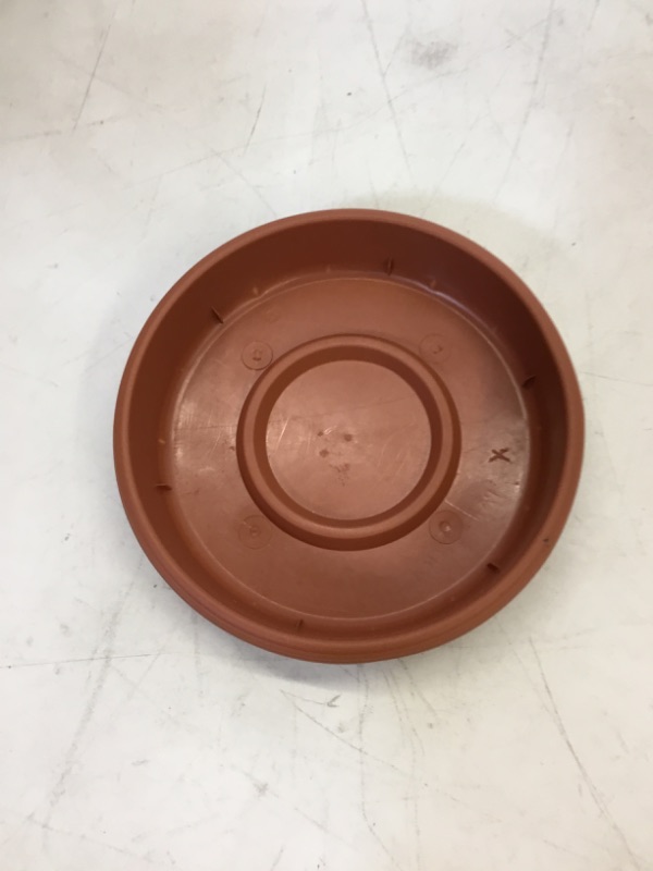 Photo 2 of The HC Companies 6 Inch Round Panterra Plant Saucer - Indoor Outdoor Plastic Plant Trays for Pots - 6"x6"x1.19" Clay Colored Clay 6 in