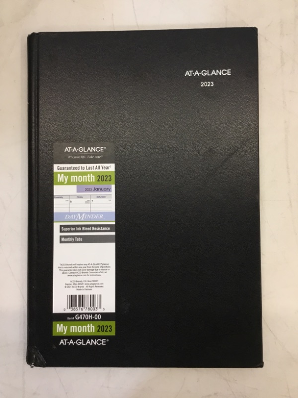 Photo 2 of AT-A-GLANCE 2023 Monthly Planner, DayMinder, 14 Month Calendar, 8" x 11-3/4", Large, Monthly Tabs, Hardcover, Black (G470H00) Large 2023 New Edition