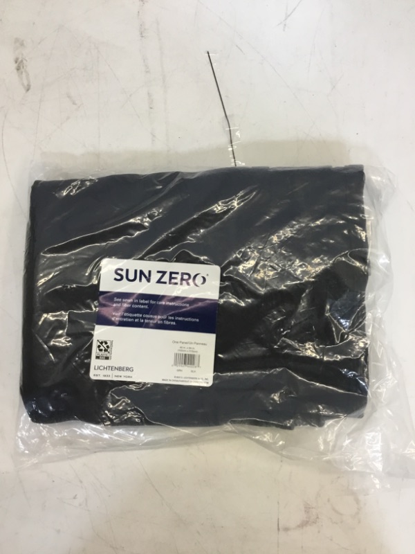 Photo 2 of Sun Zero Easton Energy Saving Blackout Grommet Curtain Panel, 40" x 84", Black Black 40" x 84" Panel