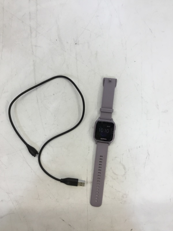 Photo 2 of REFURBISHED Garmin 010-02427-02 Venu Sq, GPS Smartwatch with Bright Touchscreen Display, Up to 6 Days of Battery Life, Orchid Purple