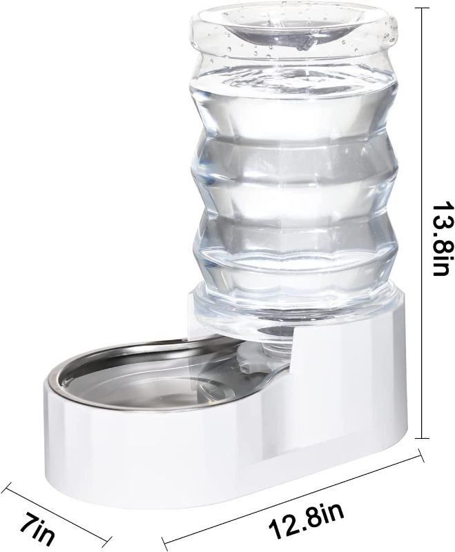 Photo 1 of RIZZARI Automatic Pet Waterer, 6L Gravity Stainless Steel Water Dispenser, 100% BPA-Free, Large Capacity Water Feeder for Cats and Small and Medium-Sized Dogs
