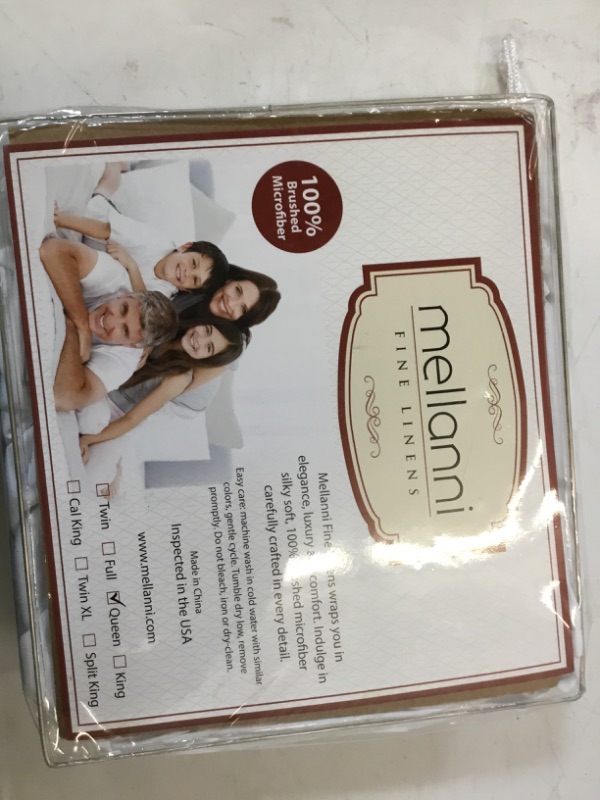 Photo 1 of Mellanni Queen Sheet Set - 4 Piece Iconic Collection Bedding Sheets & Pillowcases - Hotel Luxury, Extra Soft, Cooling Bed Sheets - Deep Pocket up to 16" - Wrinkle, Fade, Stain Resistant (Queen, White)