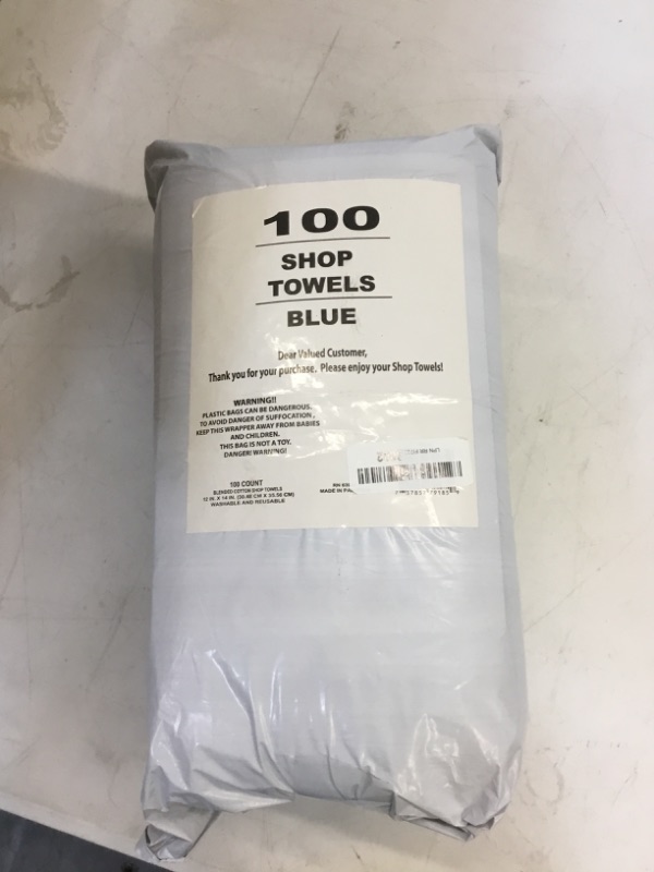 Photo 2 of Simpli-Magic 79185 Shop Towels 14”x12”, Blue, 100 Pack