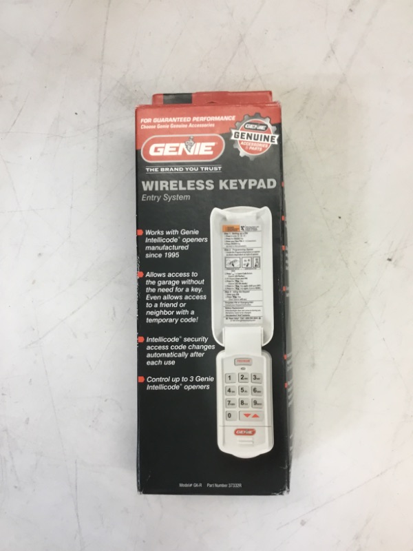 Photo 2 of Genie Garage Door Opener Wireless Keyless Keypad - Safe & Secure Access - Compatible with All Genie Intellicode Garage Door Openers - Easy Entry into the Garage With a PIN - Model GK-R, White Genie Intellicode Keypad
