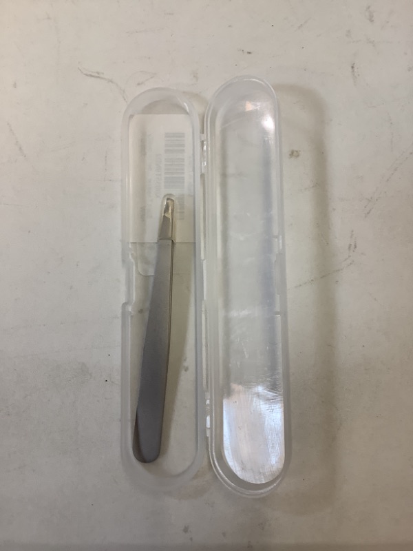 Photo 1 of Slant Tweezer Handmade Professional Eyebrow Facial & Hair Remover No gaps superior quality 1 pack (slant) Silver