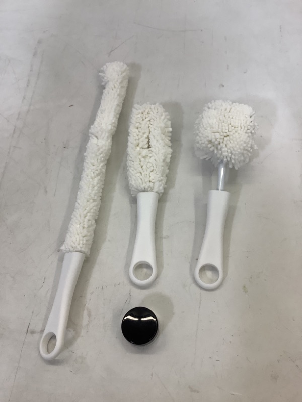 Photo 2 of 3 Pieces Wine Cleaning Brush Flexible Bottle Scourer with Stainless Steel Decanter Cleaning Balls Multi-Function Household Cleaning Tools for Goblets/Champagne Flutes/Cups/Glasses