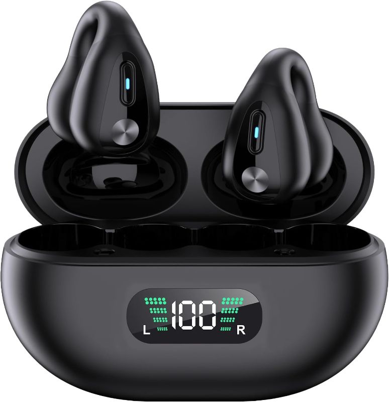 Photo 1 of MALIHOO Wireless Ear Clip Headphones, Bluetooth Open Ear Sport Earbuds for Android iPhone, Bone Conduction Headphones, Wireless Headset for Cycling, Running Workout, Running, Driving, Bluetooth 5.3