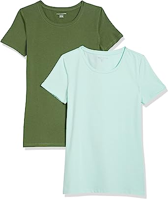 Photo 1 of Amazon Essentials Women's Classic-Fit Short-Sleeve Crewneck T-Shirt, Multipacks XLARGE 