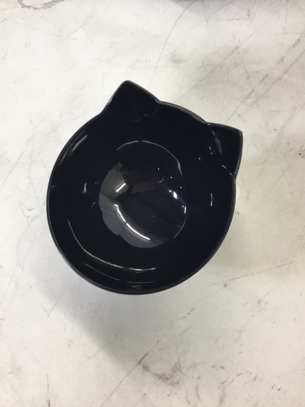 Photo 1 of Elevated Cat Head Bowl Black 