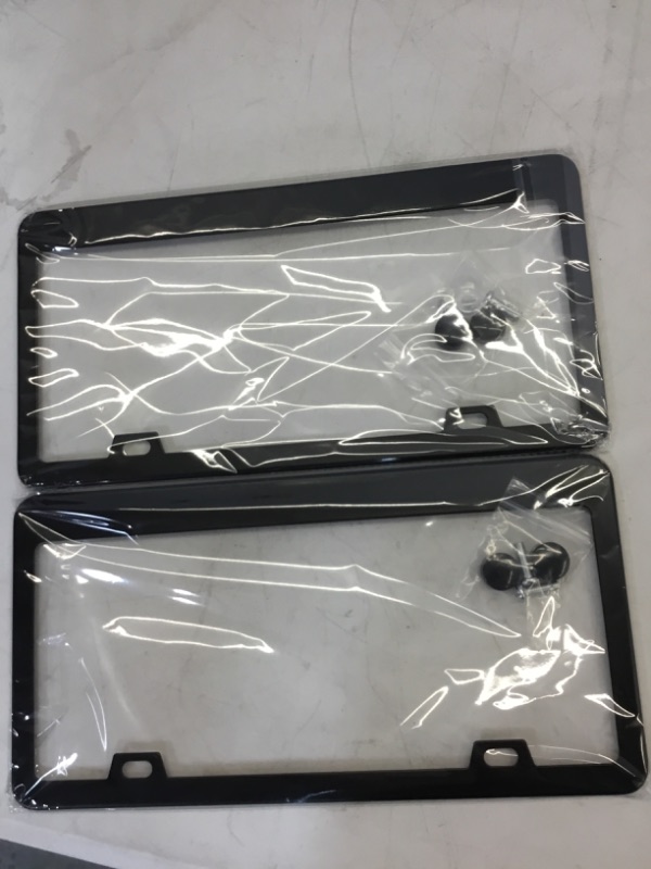 Photo 2 of CK Formula Black License Plate Frames, Aluminum Metal, 2 Pre-Drilled Screw Holes with Install Kit, Universal Fit, Car Wash Safe, Weatherproof, 2 Pieces