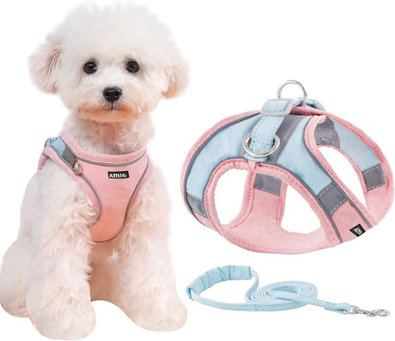 Photo 1 of AIITLE Autumn Winter Warm Dog Harness and Leash Set - Pet Supply No Pull, Step-in Adjustable Dog Harness Padded Vest for Cold Weather, Easy to Put on Medium and Large Dogs Pink L