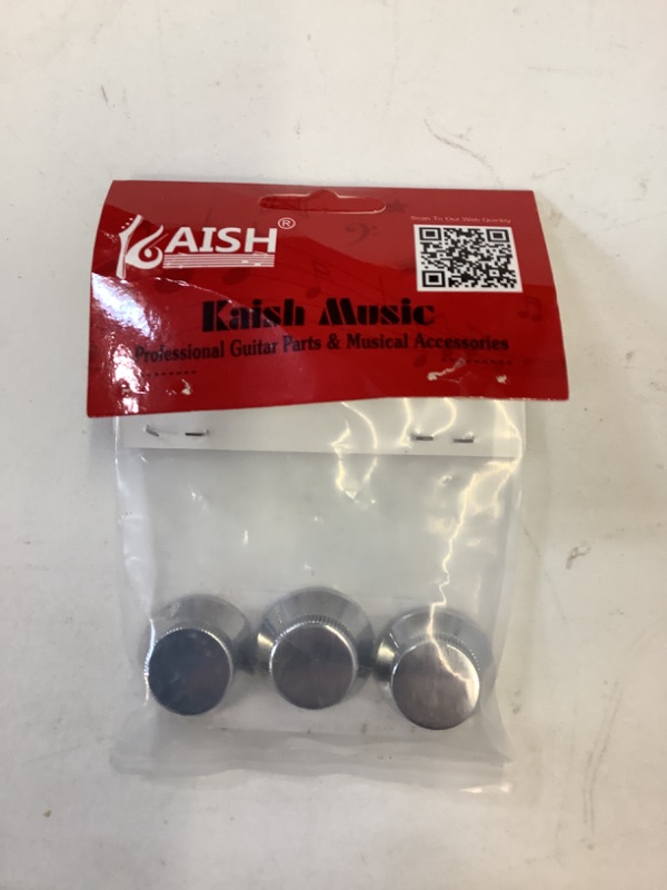 Photo 2 of KAISH 3pcs Chrome Metal Bell Knobs Push On ST Strat Guitar Top Hat Knob for 5.8mm Split Shafts