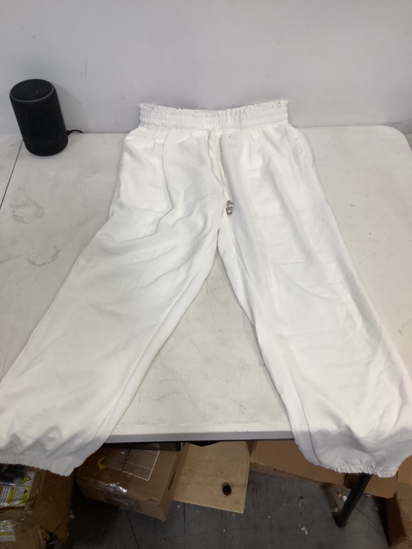 Photo 1 of White Flowing Draw String Pants MEDIUM 