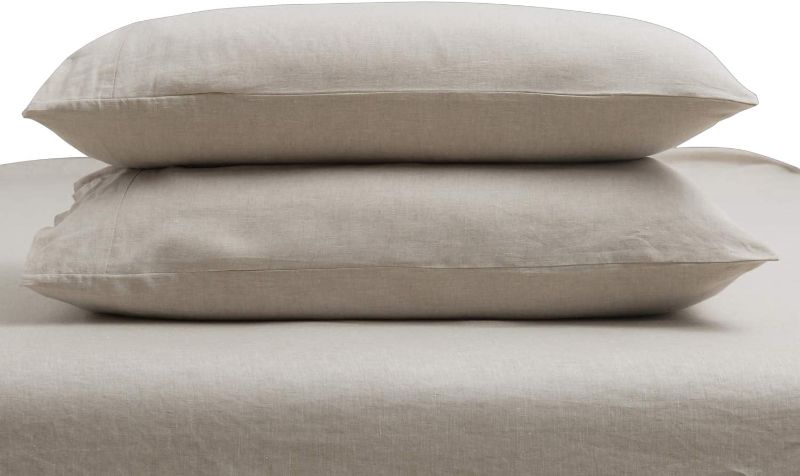 Photo 1 of OSMO Pure Linen Pillowcases 1 Pair, 100% French Natural Linen Flax Bedding Pillowcases (Queen, 2 Pillowcases 20x30 inches)- Natural