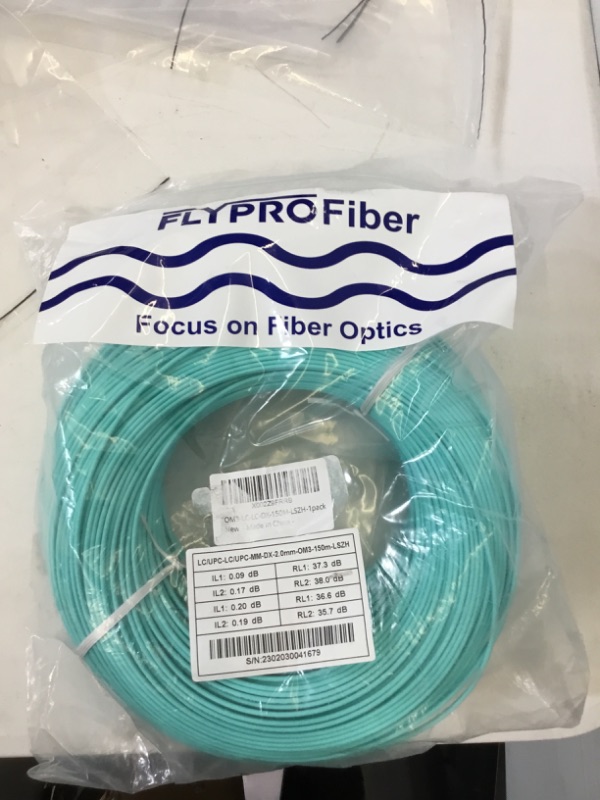 Photo 2 of FiberCablesDirect - 150M OM4 LC LC Fiber Patch Cable | 100Gb Duplex 50/125 LC to LC Multimode Jumper 150 Meter (492.12ft) | Length Options: 0.5M-300M | 10/100gb mmf sfp+ 100gbase dplx ofnr om4-lc-lc