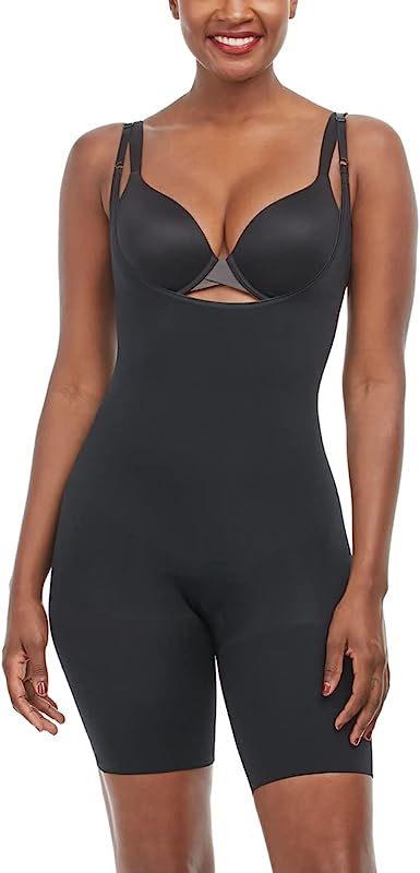 Photo 1 of Spanx Shapewear for Women Power Series Open-Bust Mid-Thigh Bodysuit SMALL 