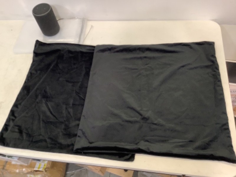 Photo 1 of 2 Set Velvet Black Pillowcases 22 " x 22 " 