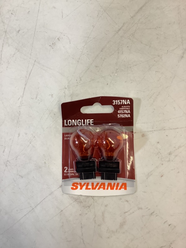 Photo 2 of SYLVANIA - 3157NA Long Life Miniature - Amber Bulb, Ideal for Parking, Side Marker and Turn Signal Applications (Contains 2 Bulbs)