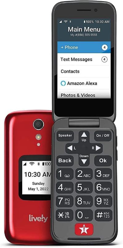 Photo 1 of LIVELY Jitterbug Flip2 Cell Phone for Seniors - Red