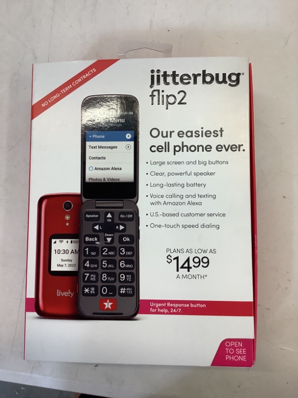 Photo 2 of LIVELY Jitterbug Flip2 Cell Phone for Seniors - Red