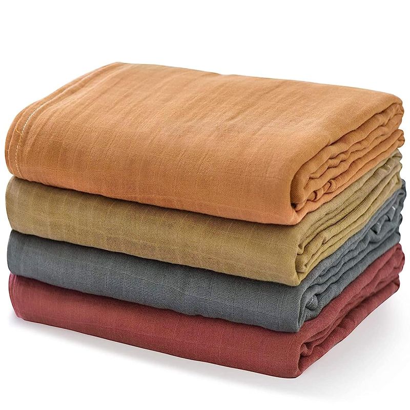 Photo 1 of Momcozy Muslin Swaddle Blankets, Baby Swaddle Wrap for Baby Boys and Girls, 4-Pack Breathable and Skin-Friendly Baby Receiving Blankets, Baby Essentials, Registry & Gift, 47 x 47 inches