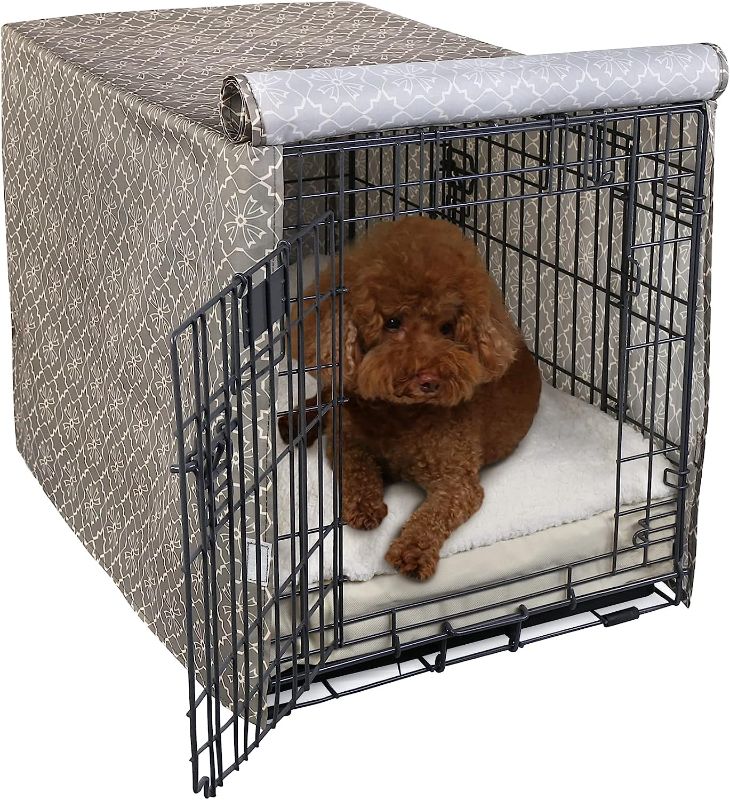 Photo 1 of Explore Land Pattern Dog Crate Cover for 30 Inches Wire Cage, Heavy-Duty Polyester Indoor Pet Kennel Covers Universal Fit for 1 2 3 Doors Standard Metal Crate