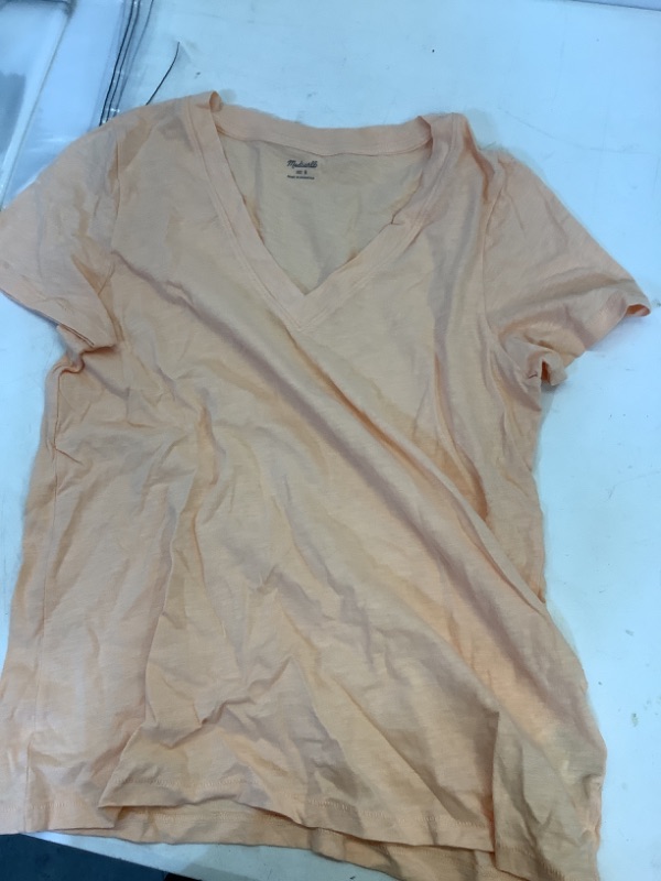 Photo 2 of Madewell Women's Whisper Cotton V-Neck Tee Small Peach Cream