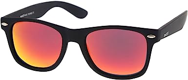 Photo 1 of zeroUV - Retro 80's Classic Colored Mirror Lens Square Horn Rimmed Sunglasses for Men Women