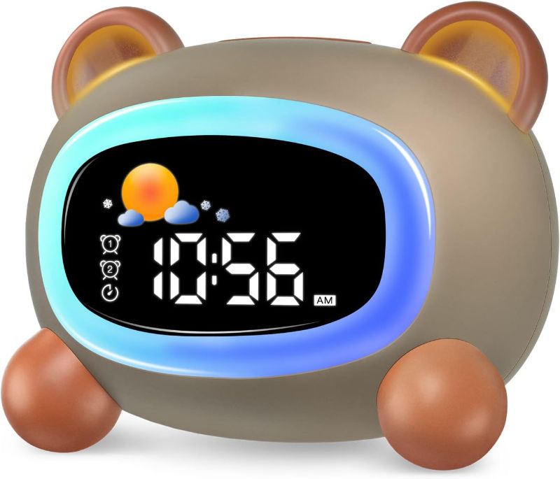 Photo 1 of Monebena Kids Alarm Clock Cute OK to Wake Alarm Clock for Kids Sleep Training Clock with Night Light and Sleep Sound Machine for Toddlers Boys Girls Teens Bedrooms