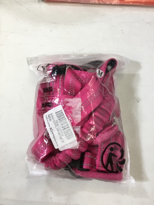 Photo 2 of SlowTon No Pull Small Dog Harness and Leash Set, Puppy Soft Vest Harness Neck & Chest Adjustable, Reflective Lightweight Harness & Anti-Twist Pet Lead Combo for Small Medium Dogs(FU, M) Medium (Chest 21.2-26.7") A-Fuchsia