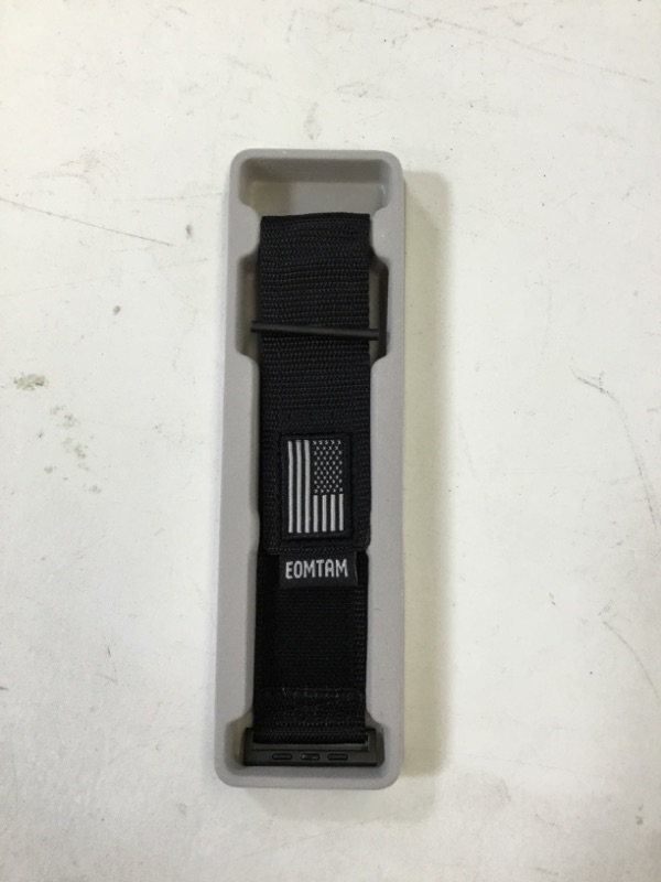 Photo 2 of EOMTAM Men Width 30MM Adjustable Nylon Strap for Apple Watch Band Ultra 49mm 45mm 44mm 42mm 41mm 40mm 38mm, Rugged Sport Soft Woven Wristband for iWatch Series 8 SE 7 6 5 4 3 Black-Gray USA Flag 42/44/45/49MM