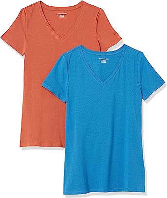 Photo 1 of Amazon Essentials Women's Classic-Fit Short-Sleeve V-Neck T-Shirt SIZE LARGE 