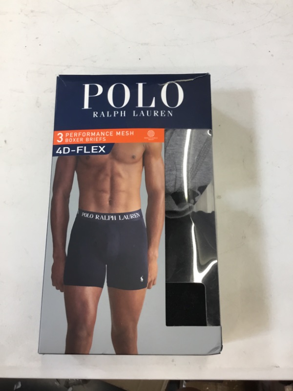 Photo 2 of POLO RALPH LAUREN 4-D-Flex Performance Mesh Boxer Briefs 3-Pack Small Cruise Navy/Polo Black/Charcoal Grey