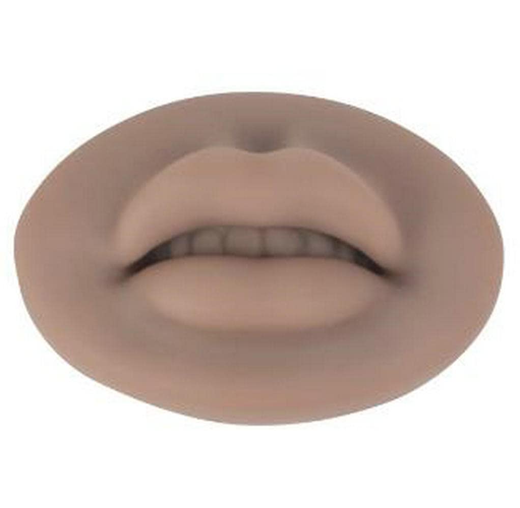 Photo 1 of HOTWE Silicone Lips Tattoo Practice Skins -- 3D Fake Skin 5D Soft Lip Realistic Mouth for Permanent Makeup Tattooing (Deep Brown)