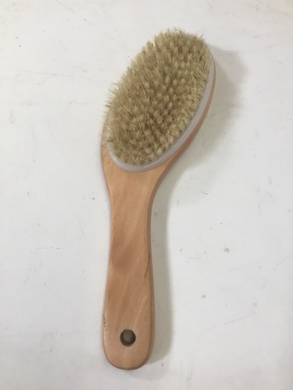 Photo 2 of 100% Natural Boar Bristle Body Brush with Contoured Wooden Handle by TOUCH ME