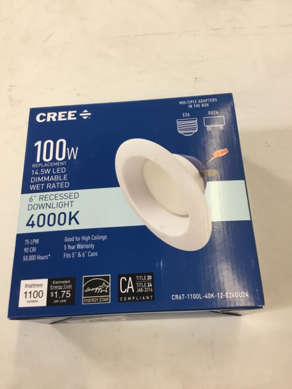 Photo 2 of Cree Lighting Pro Series CR6T LED Downlight, 1200 Lumens, 3500K Warm White, 1-Pack
Visit the Cree Lighting Store