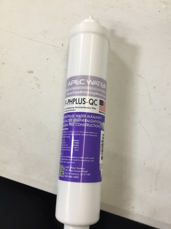 Photo 2 of APEC FI-PHPLUS-QC US MADE 10" High Purity pH+ Calcium Carbonate Alkaline Filter with ¼” Quick Connect For Reverse Osmosis Water Filter System (For Standard System, Replacement Filter Only) 10 Inch