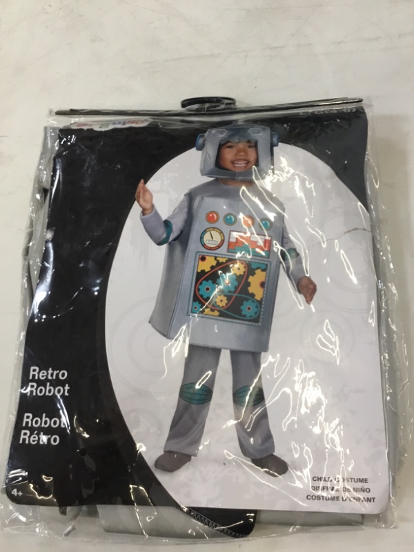 Photo 2 of Disguise Toddler Retro Robot Costume Large (4-6) Silver/Red/Blue/Yellow Standard Packaging