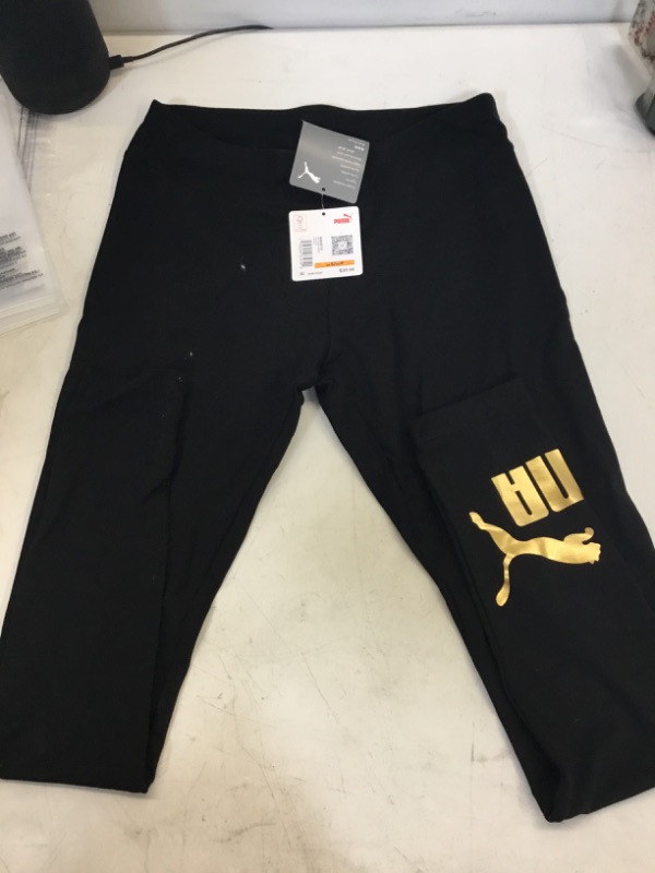 Photo 2 of PUMA Women's Essentials+ Metallic Leggings Small Puma Black