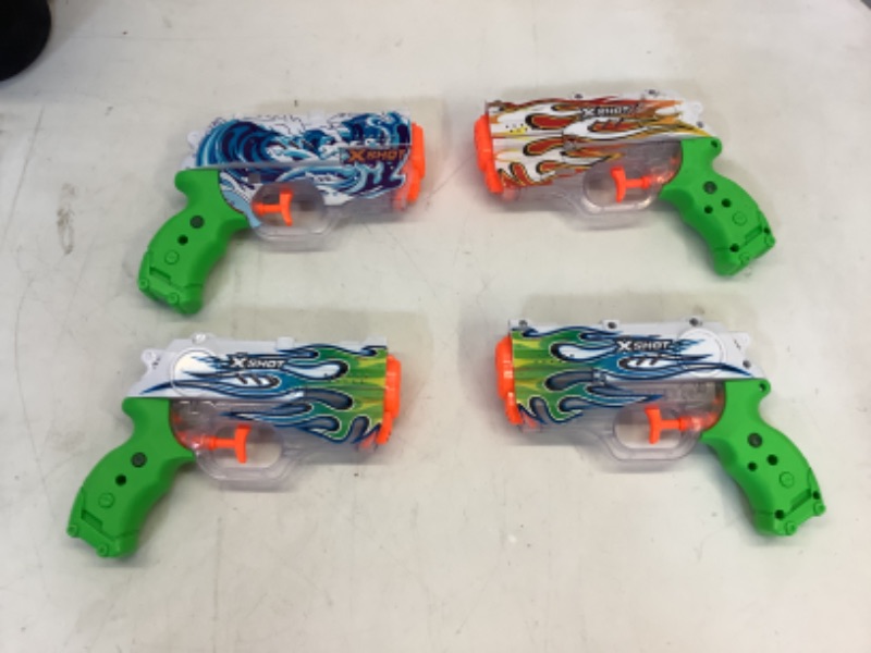 Photo 1 of X-Shot Water Fast-Fill Skins Nano (4 Pack) by ZURU Refresh Watergun, XShot Water Toys, 4 Blasters Total, Fills with Water in just 1 Second! 