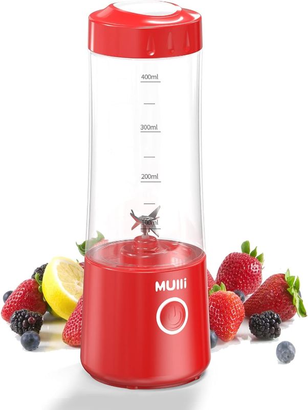 Photo 1 of Mulli Portable Blender, USB Rechargeable Personal Mixer for Smoothie and Shakes, Mini Blender with Six Blades for Baby Food, Travel, Gym and More