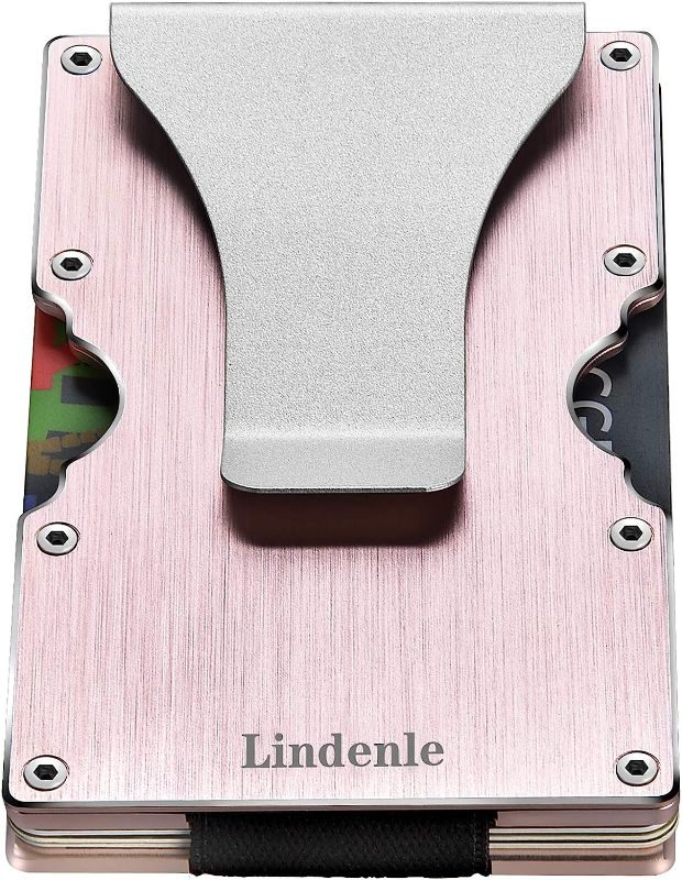 Photo 1 of Lindenle Minimalist Wallet Small Card Holder Slim Front Pocket Wallet RFID Blocking Money Clip Women