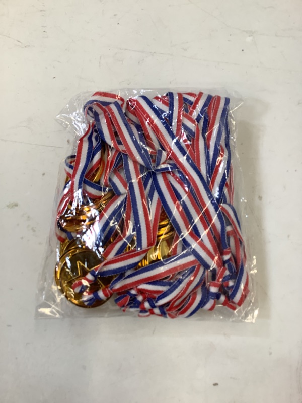 Photo 2 of Shindel Winner Award Medals, 24PCS Kids Plastic Gold Winner Gold Award Medals with Neck Ribbon Party Favor Birthday Present Dress Up, Medals for Awards