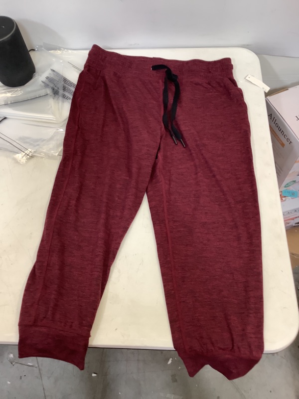 Photo 1 of Amazon Essentials Red and Black Drawstring Joggers Medium Womens 