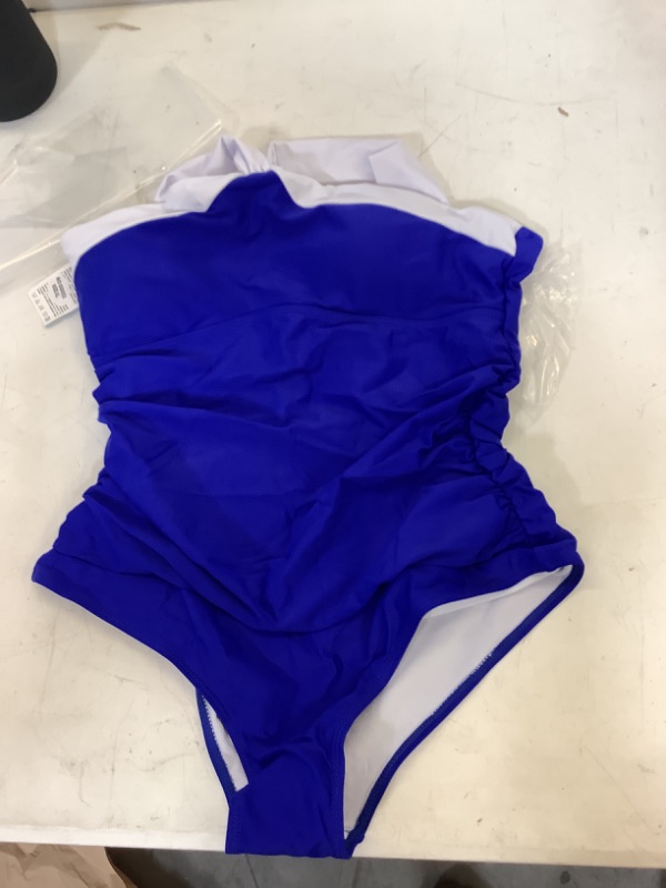 Photo 1 of Xl Blue And White Bandeau Swimsuit 