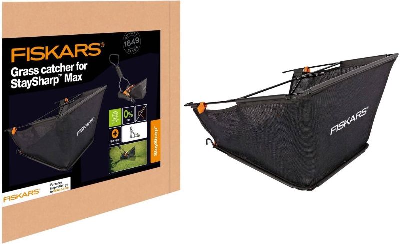 Photo 1 of Fiskars 361800-1002 StaySharp Max Grass Catcher 18 Inch, Black