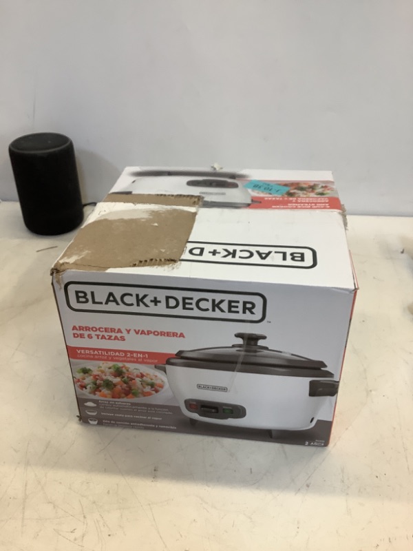 Photo 2 of BLACK+DECKER Rice Cooker, 6-cup, White 6-cup rice cooker