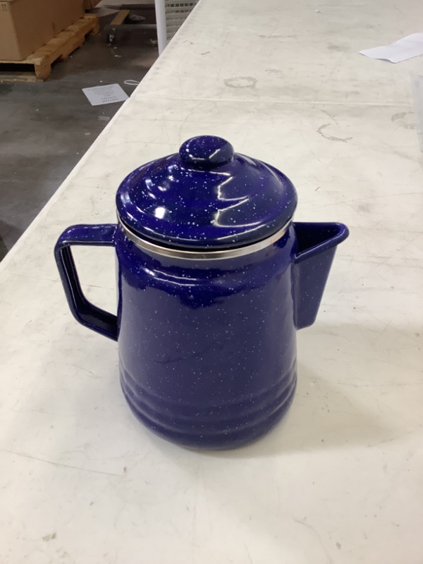Photo 2 of Coleman 9-Cup Coffee Enamelware Percolator (Blue)